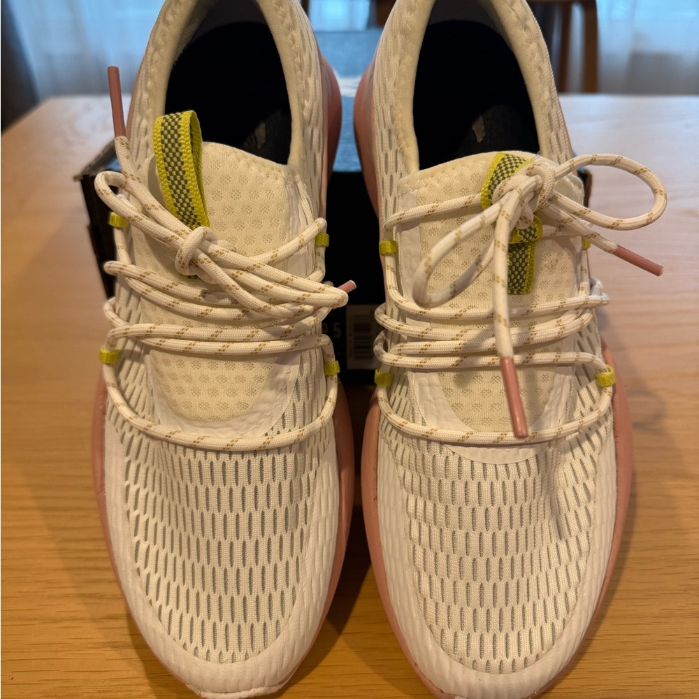 Sorel White and Pink Sneakers with Unique Lacing System